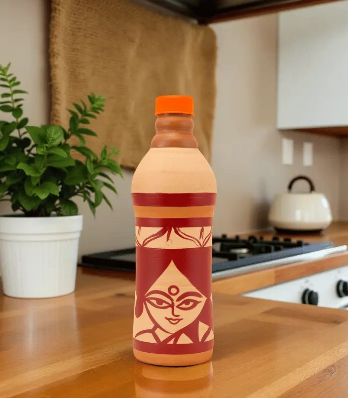 Handmade Clay Water Bottle