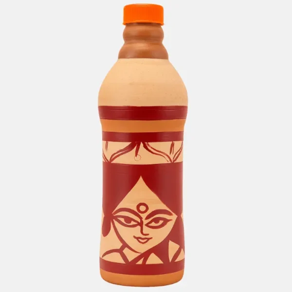 Terracotta Water Bottle with Artwork