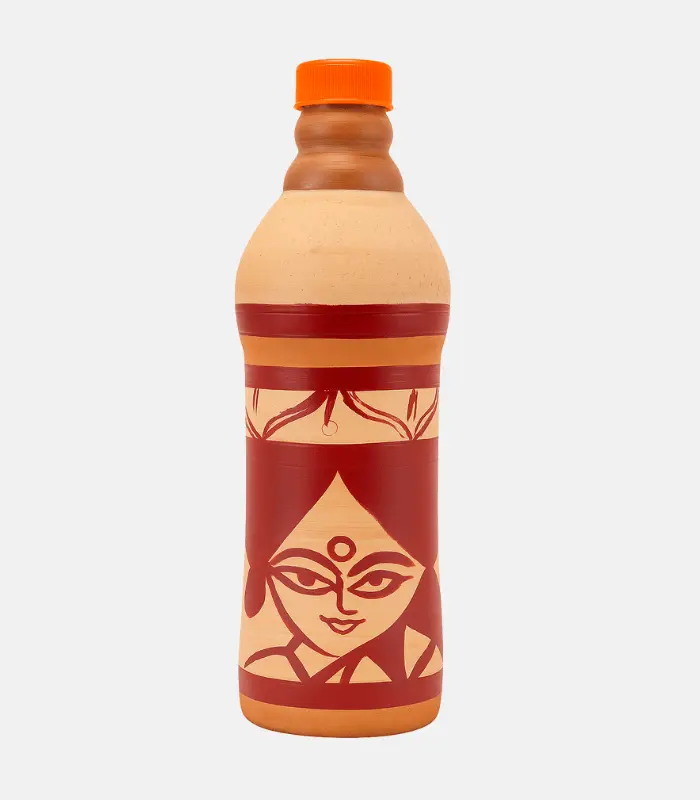 Terracotta Water Bottle with Artwork