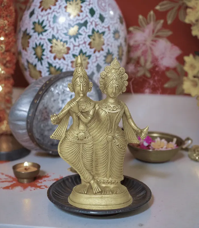 radha krishna dokra art