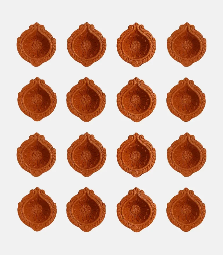 terracotta diya set of 16