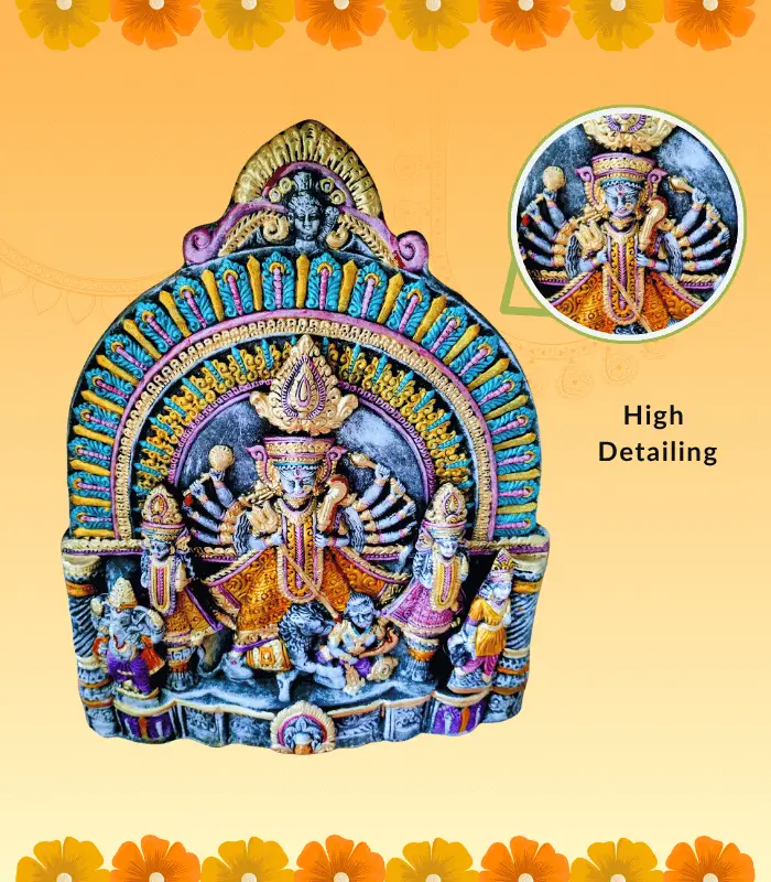terracotta durga idol colour design