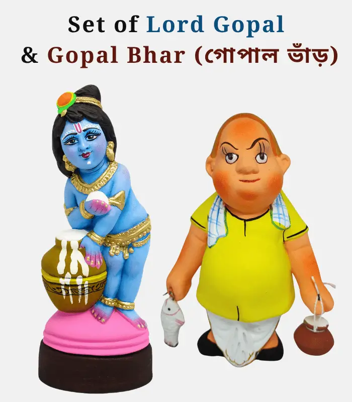 set of terracotta lord gopal and গোপাল ভাঁড়