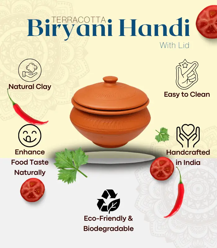 terracotta clay biryani handi